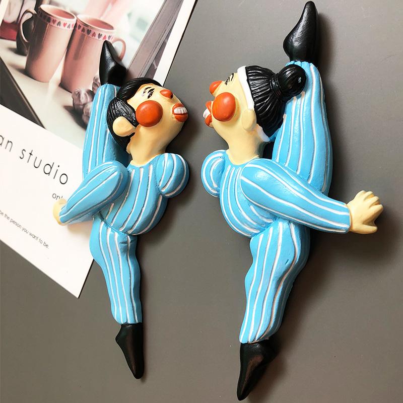 Nordic ins паста для холодильника забавные 3D магниты на холодильник мультфильм балет кукла магнитный танец мальчик девочка холодильники украшение дома