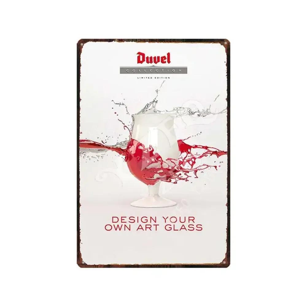 Belgique Bière Duvel Vintage Métal Étain Signe Rétro Plaques Murales Bar Pub Art Décor À La Maison Plaque Décorative Style Rétro