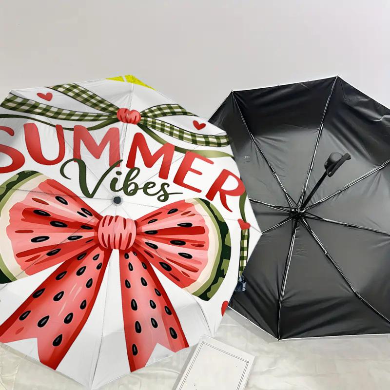 1pc summer vibes Automatic Open/Close Umbrella Compact Folding Umbrella with 8-Rib Shaft for Women/Men, Elegant Birthday1300S
