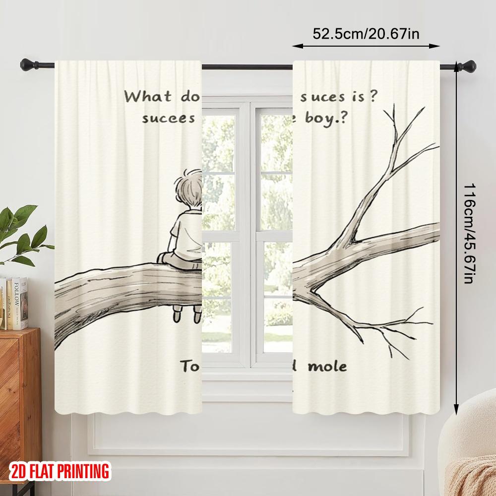 2 шт. 2D плоская печать Драпировки Что вы думаете Ткань Без электричества Праздничное праздничное использование для спальни офиса гостиной