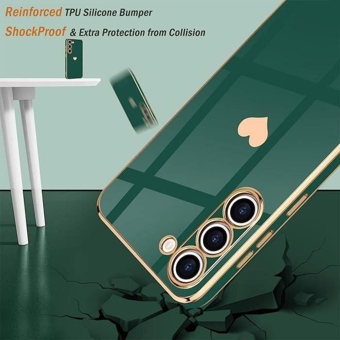 Coque - pour Samsung Galaxy A15 4G-5G - Antichoc - Silicone Hybride - Vert Nuit - 2 Verres