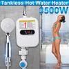 3500W 220V Water Heater Bathroom Kitchen Instant Electric Hot Water Heater Tap Temperature Display with Faucet Shower