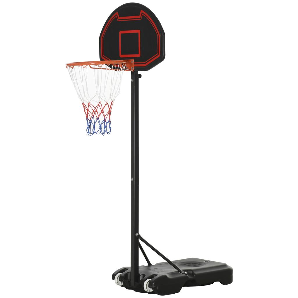 Basketball Hoop, Height-Adjustable, Fillable Base, Highly Stable, Black, 131 x 49 x 195-250 cm