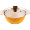 Wahei Freiz Blossom Size 6 IH Ceramic Vegito Two-handled Pot, Yellow, (1-2 People), Compatible, Coating, Marche, RB-1239