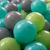 100 Balls 7cm/2.75in Soft Plastic Play Balls for Children Certified Made In Eu, Light Green/light Turquoise/grey