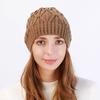 Мужская и женская шапка-бини, однотонная, с текстурой кручения, термошапка, осень