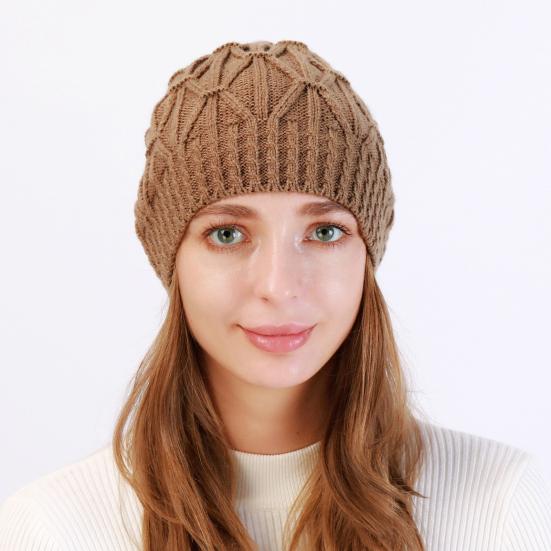 Мужская и женская шапка-бини, однотонная, с текстурой кручения, термошапка, осень