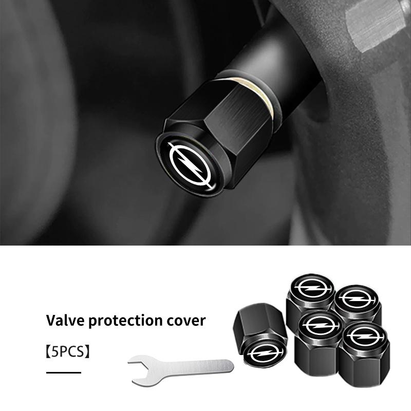 BBFG7 5pcs Car Wheel Tire Valve Protection Caps Auto Accessories For Opel Insignia Corsa Zafira Mokka Grandland Antara Ampera