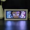 Demon Slayer Paper Carved Lamp Anime Kamado Tanjirou Nezuko Figure 3D LED Color Light Box Room Decoration Collect Night Light