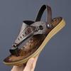 Fashion Summer Soft-soled Anti-slip Beach Shoes for Men 2025 New Designer Slippers Male Solid Color Fashion Casual Leather Sandals Man