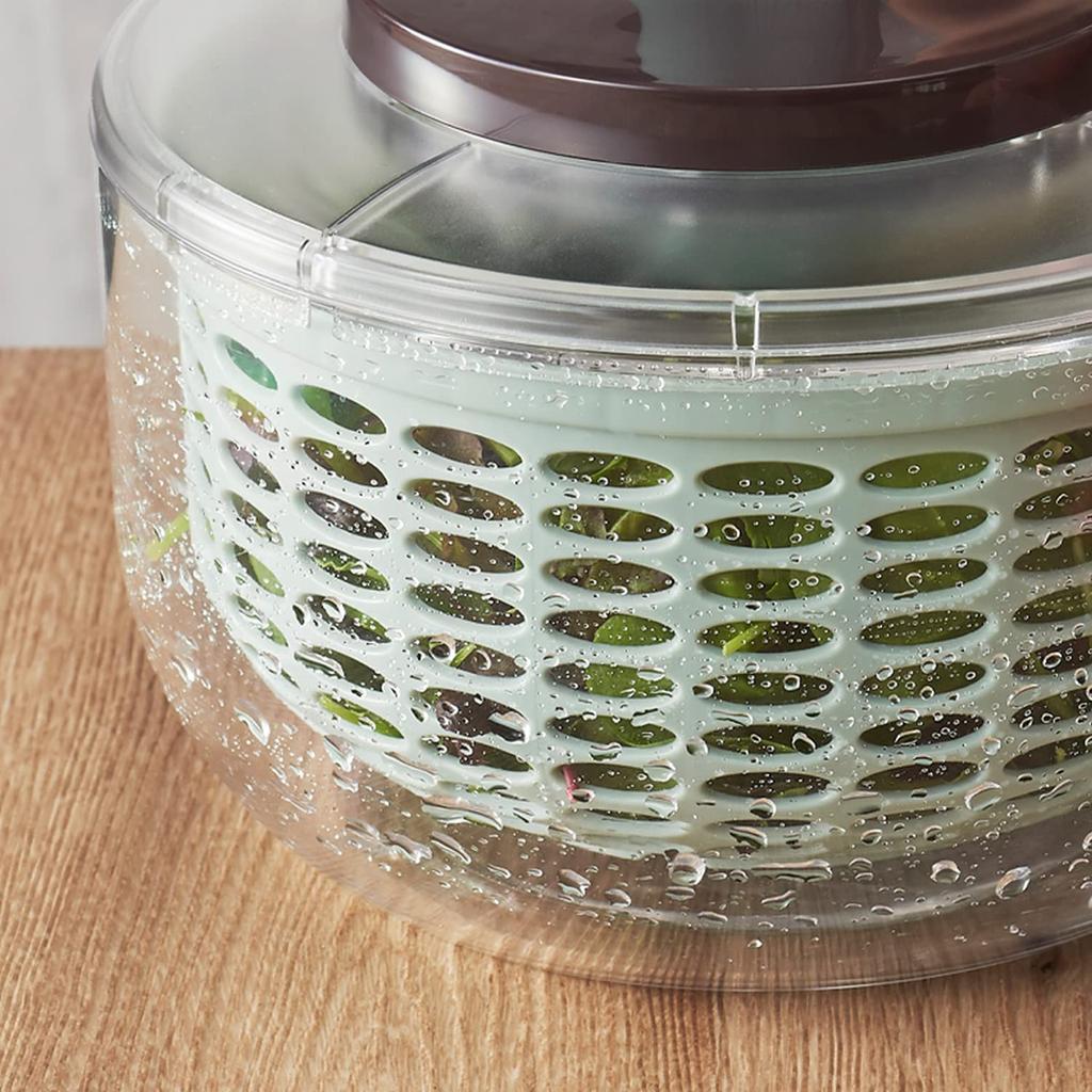 Набор для нарезки салата Push Salad Spinner, высокая скорость вращения, тщательное удаление тонкого жира, включает в себя безопасный держатель, компактное хранение [Toffy] и K-HC10 2-в-1, ломтики/тонкие