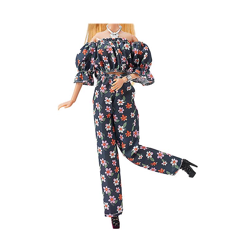 30 см кукольная одежда цветочная рубашка с рукавами-фонариками брюки комплект темпераментная одежда соответствующие части повседневный комплект кукольной одежды для девочек подарок