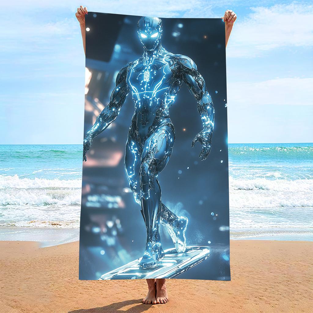 New, Double-sided Velvet Beach Towel Quick-drying Sports Towel Printed Bath Towel