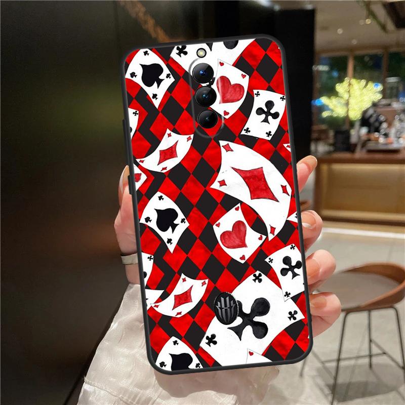 Poker Playing Card Phone Case For ZTE Nubia Red Magic 9 Pro Plus 6 7 8 Pro 6S 7S 8S Pro Plus 5G 5S 6R Cover