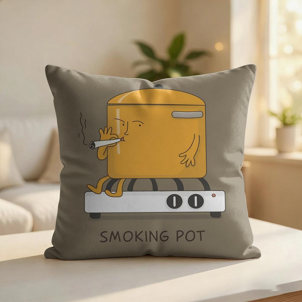 Funny Fancy Abstract Ins Art Cushion Cover Silky Short Plush Invisible Zipper Dustproof Sofa Pillow Case For Home Decor