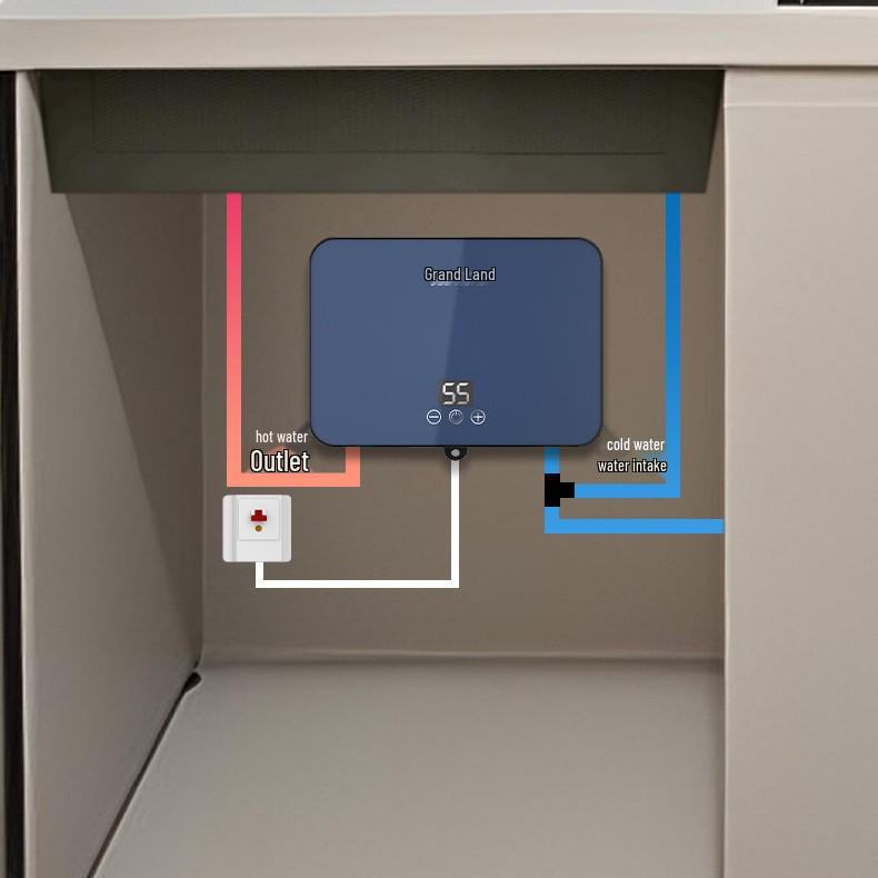 Проточный электрический водонагреватель двойного назначения под мойку для кухни - Быстрый нагрев для горячей и холодной воды, Идеален для мытья овощей и бытового использования