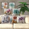 Modern Flowers Linen Pillow Case Cushion Cover Waist Home Room Sofa Decor