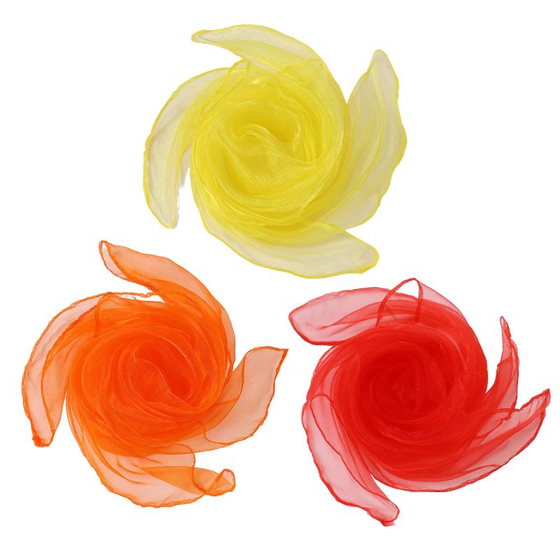 6 Solid Colors Thin Chiffon Nylon Silk Scarf Magic Show Performance Dance Candy Square Scarf Transparent Neckerchief Shawl