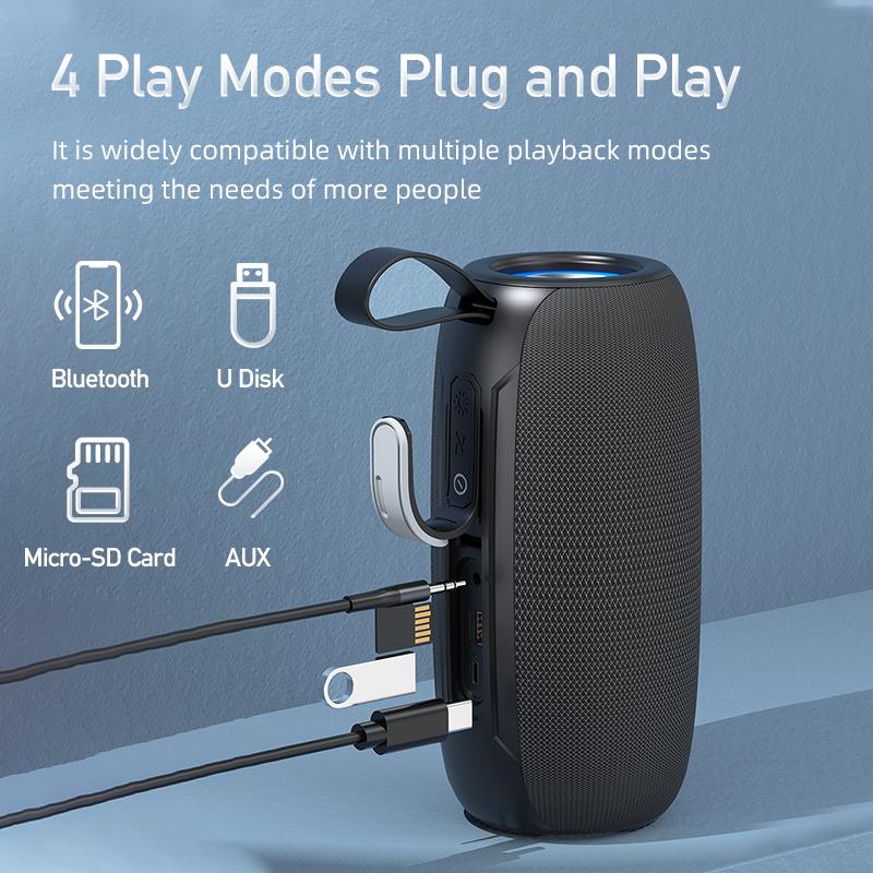 Портативный оригинальный Bluetooth-динамик, музыка, супермощный, высокое качество звука, наружная HiFi 3D-звуковая панель со светодиодом