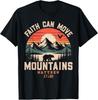 Faith Can Move Mountains Retro Sunset Bible Verse Christian Unisex T-Shirt