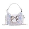 Kids Girl Butterfly Bow Sequin Mini Shoulder Bag With Breathable Pu Material For Daily Use