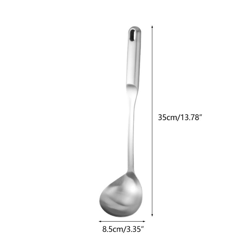 Длинная ручка металлический ковш/лопатка для вока 316 нержавеющая сталь кухонный инструмент практичная ложка/лопатка кухонная утварь X3UC