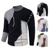 Men's Casual Color-blocked Sweater, Warm And Fashionable Pullover, Paired With A Round-neck Knitted Sweater Inside