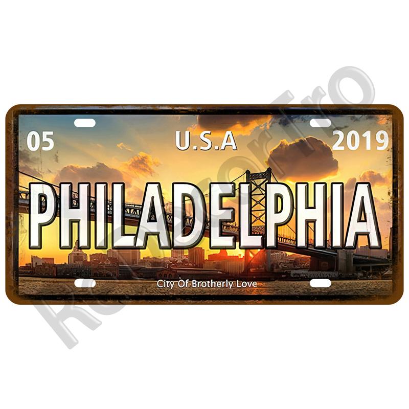 Vintage Tin Sign For Bar Pub Man Cave Club Wall Decoration California TinPlates Plate Plaque Madrid Paris Decor City Metal Sign