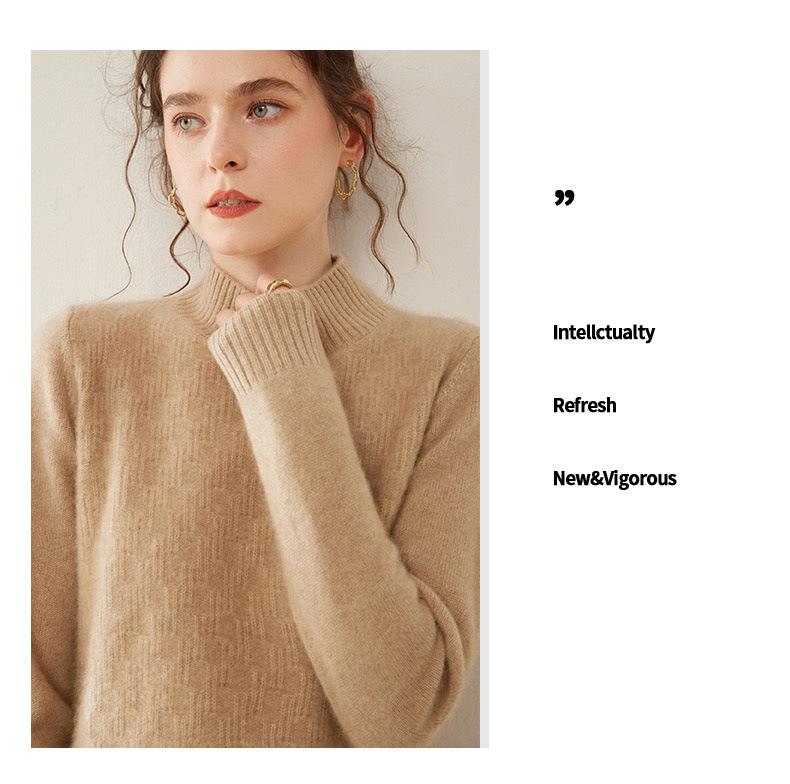 Women's Thickened Cashmere Knit Sweater: Vertical Stripes, Long Sleeves, Solid Color Pullover - Perfect for Layering