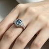 Palace-style vintage tanzanite blue ring Elegant egg-shaped royal queen ring Fashionable and simple index finger ring
