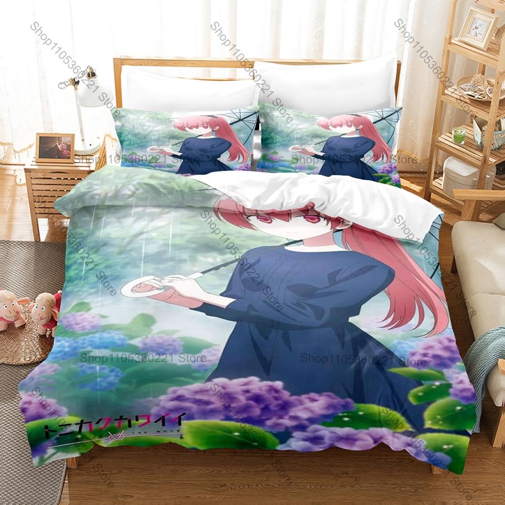 Anime Bedding Set 3Pcs Tonikaku Kawaii Nasa Tsukasa Exquisite Cartoon Print Stylish Bedroom Decoration