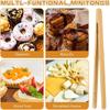 4Pcs Bamboo Toast Tongs 18cm Toaster Tong Tea Clip Tweezers Bamboo Tong for BBQ Fried Food Bread Tea Cooking Kitchen Accessories