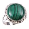 Натуральный малахит драгоценный камень 925 цельное серебро ювелирное кольцо размер 10 b7p93