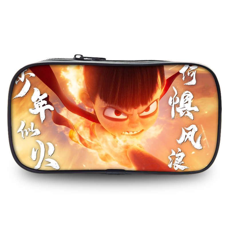 Fabric Nezha Oxford Pencil Case Organizer For Students And Teens Storage Bag