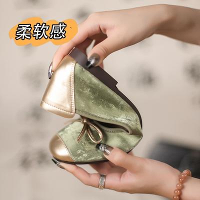 Обувь Дуду женская осенняя новая ретро одинарная обувь в цветовой гамме плоская ленивая обувь супер мягкие туфли-яичные рулеты