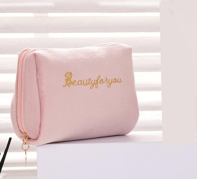 Женская косметичка на молнии, бархатные косметички, дорожные женские щетки для губ, набор для хранения туалетных принадлежностей, сумка для туалетных принадлежностей
