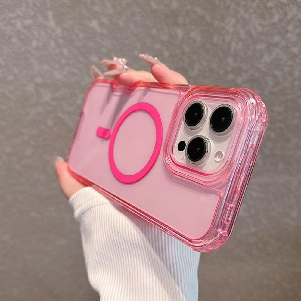 Neon Color 3 IN 1Bumper Shockproof MagSafe Case For iPhone 16 15 14 13 12 Pro Max Magnetic Wireless Charging Clear Armor Cover