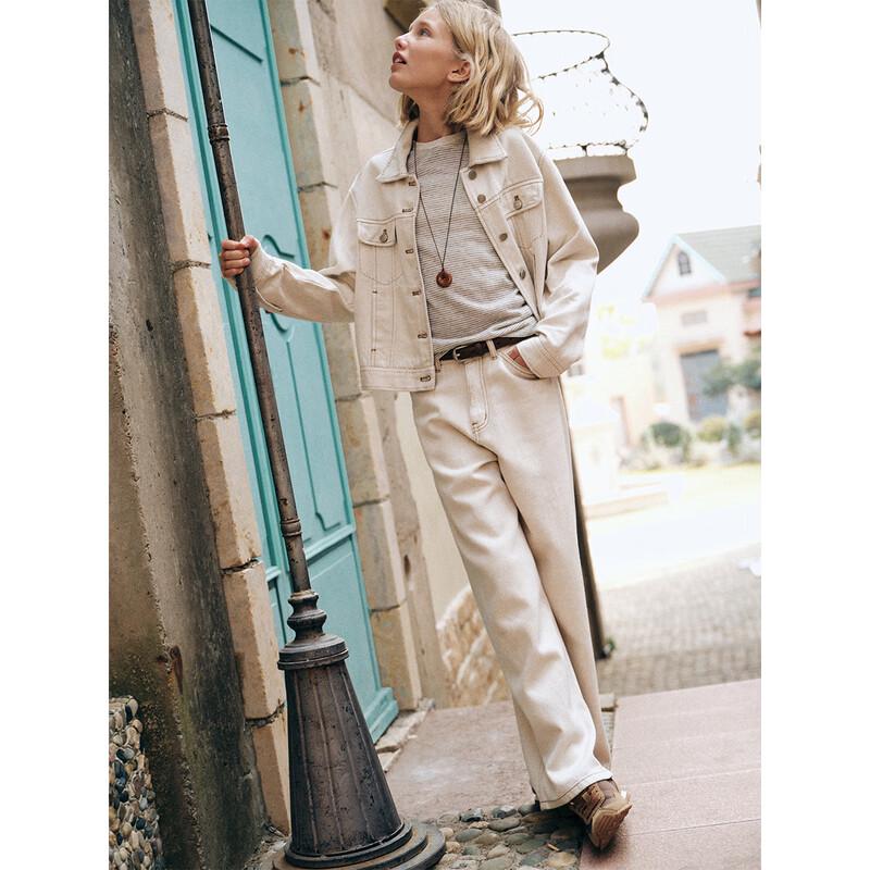 ELLE KIDS Girls' Linen Lyocell Denim Jacket