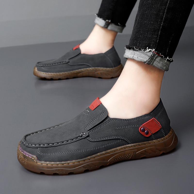 Модные мужские туфли большого размера, весна-осень, новый стиль, повседневные туфли, туфли-бобы большого размера, кожаные туфли ручной работы, повседневная плоская подошва