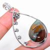 Bloodstone Handmade Gemstone 925 Sterling Silver Jewelry Pendant 2.60" T3J56