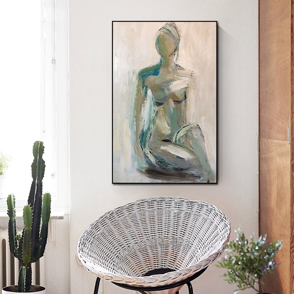 Modern Abstract Nude Female Oil Painting HD Poster Living Room Wall Art Picture Home Decoration
