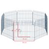 Free-Range Enclosure Puppy Playpen Puppy Fence Playpen Puppy Gate for Animals 8-Piece W63 x H60 cm