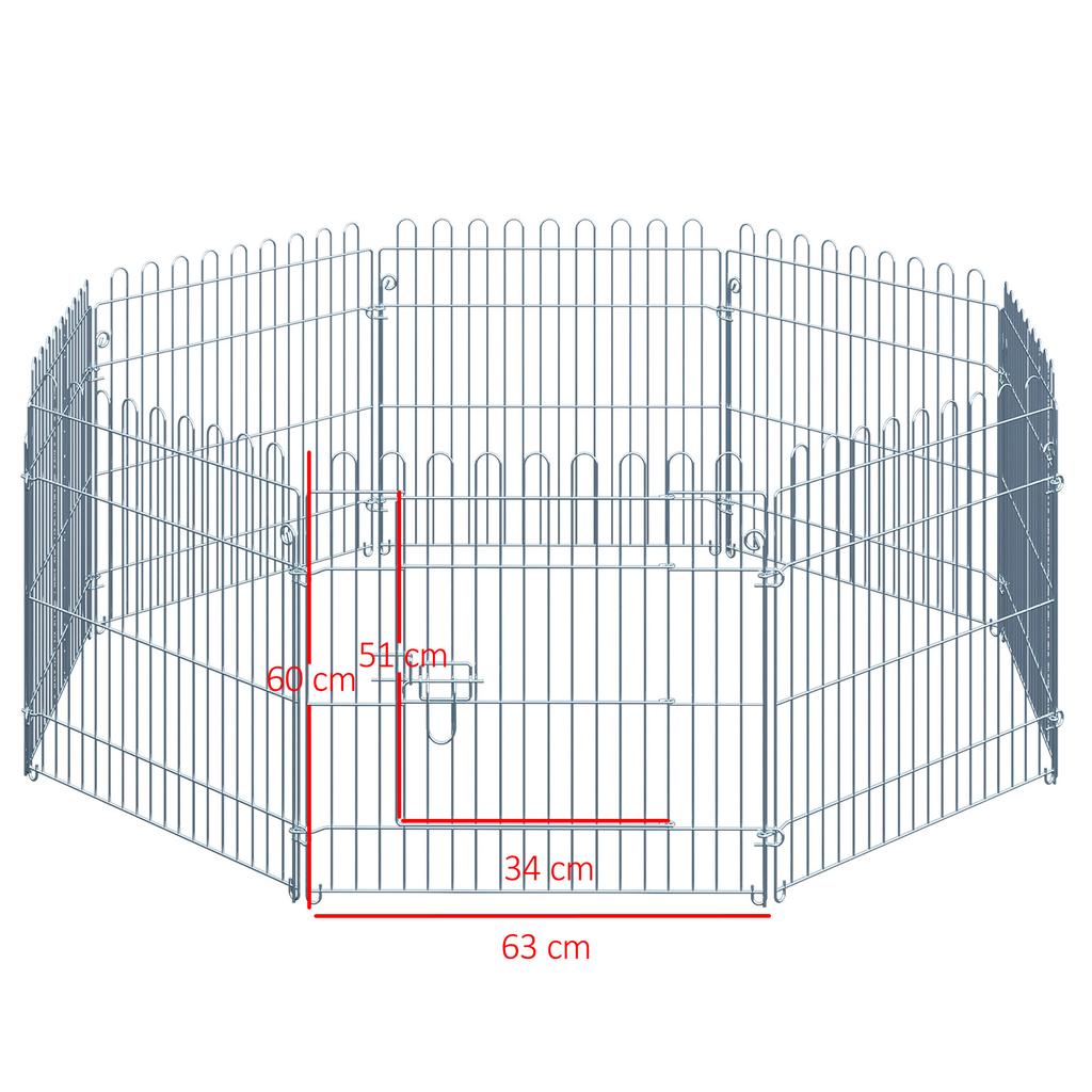 Free-Range Enclosure Puppy Playpen Puppy Fence Playpen Puppy Gate for Animals 8-Piece W63 x H60 cm