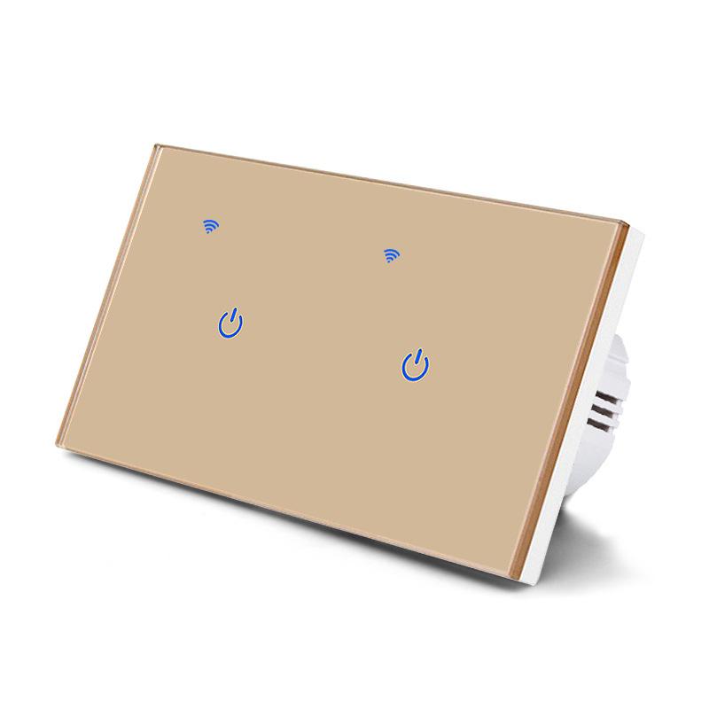 LangYeao 10A for Tuya Smart Zigbee Wall Switch 146 Type ABS PC Retro Glass Touch Panel 2/3/4/5/6/8 Gang Smart Life Alexa App