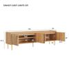 TV cabinet, lowboard with structured door, TV furniture, golden handles and golden feet, 170 L x 35 W x 47.5 H (cm)