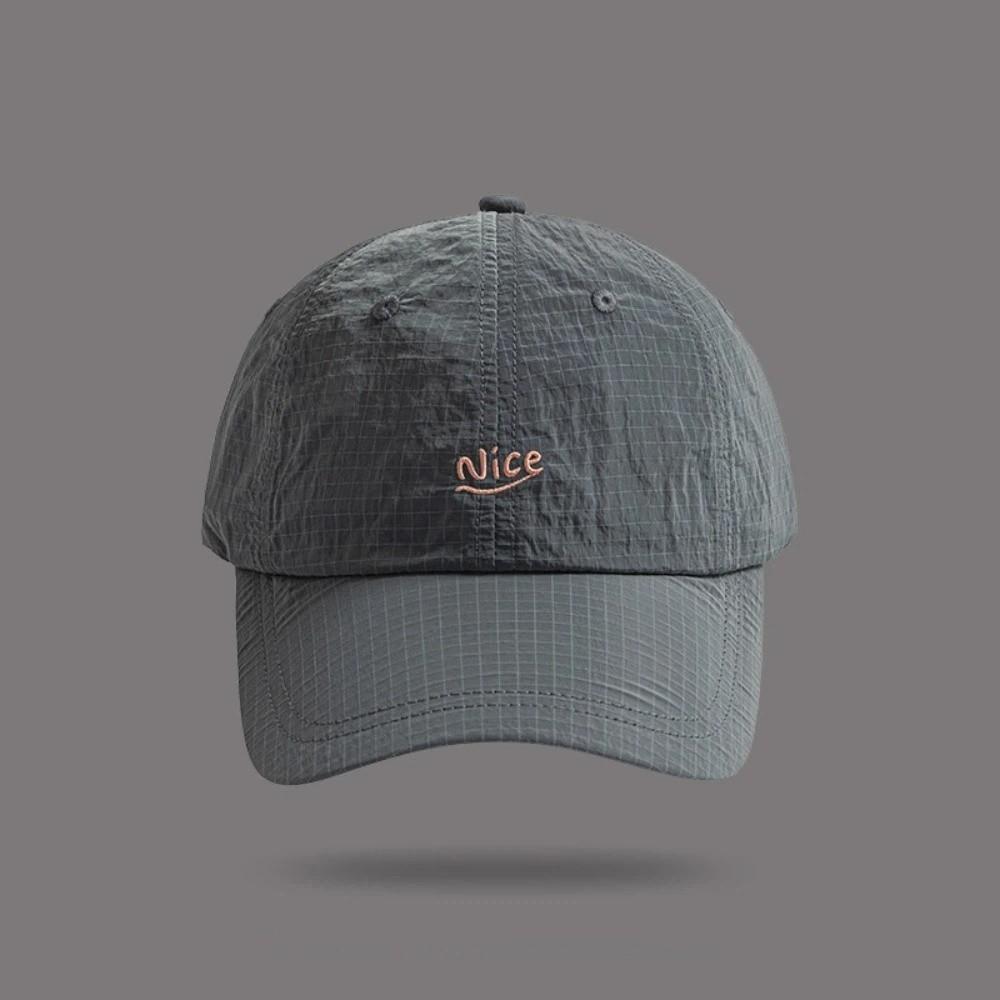 New Plaid Thin Sun Cap Quick-drying Letter Embroidery Baseball Cap Adjustable Breathable Sports Running Cap Men Women