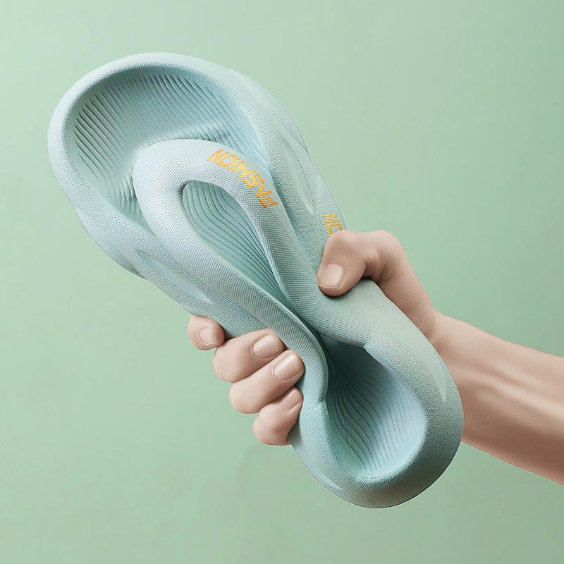 Летние парные уличные пляжные тапочки, повседневные утолщенные парные большие однотонные тапочки на мягкой подошве