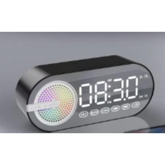 Новые настольные часы с динамиками Bluetooth, FM-радио, будильник, Hi-Fi звук, HD-зеркальный экран, поддержка TF-карт, домашние часы рядом