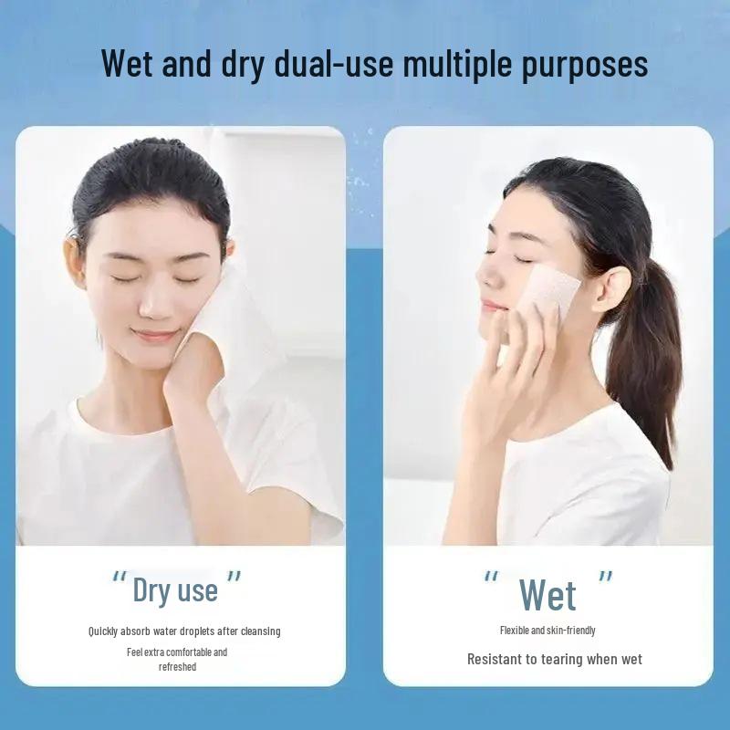 Multipurpose Disposable Cotton Face Wipes: Thick, Soft, Wet & Dry Use, Makeup Removal Towels