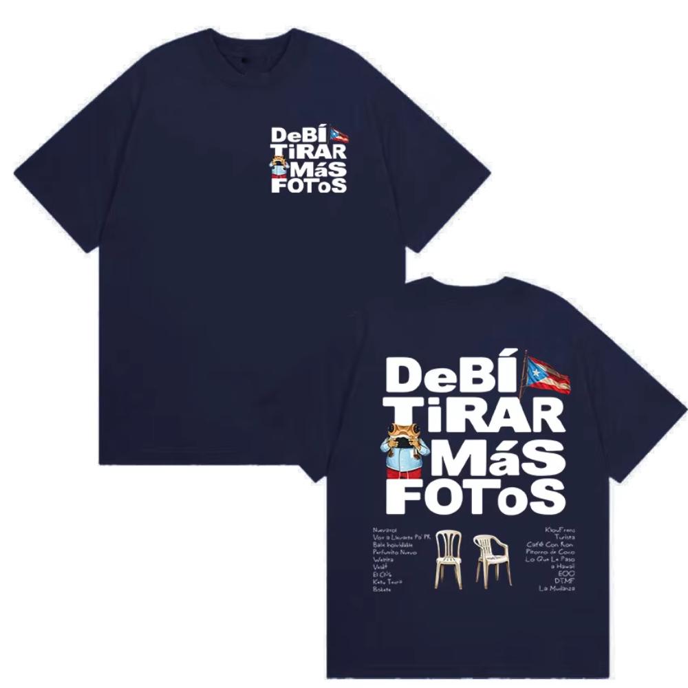 Funny Debi Tirar Mas Fotos DTMF Print T Shirt 2026 Bad Bunny Cotton Short Sleeve TShirts Men Women Fashion Male Graphic Tshirt